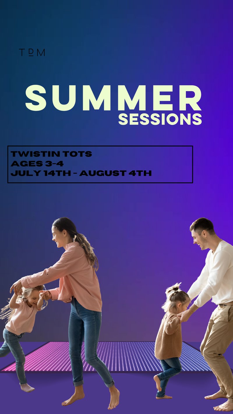 You and Me summer dance poster — parent and toddler dancing together